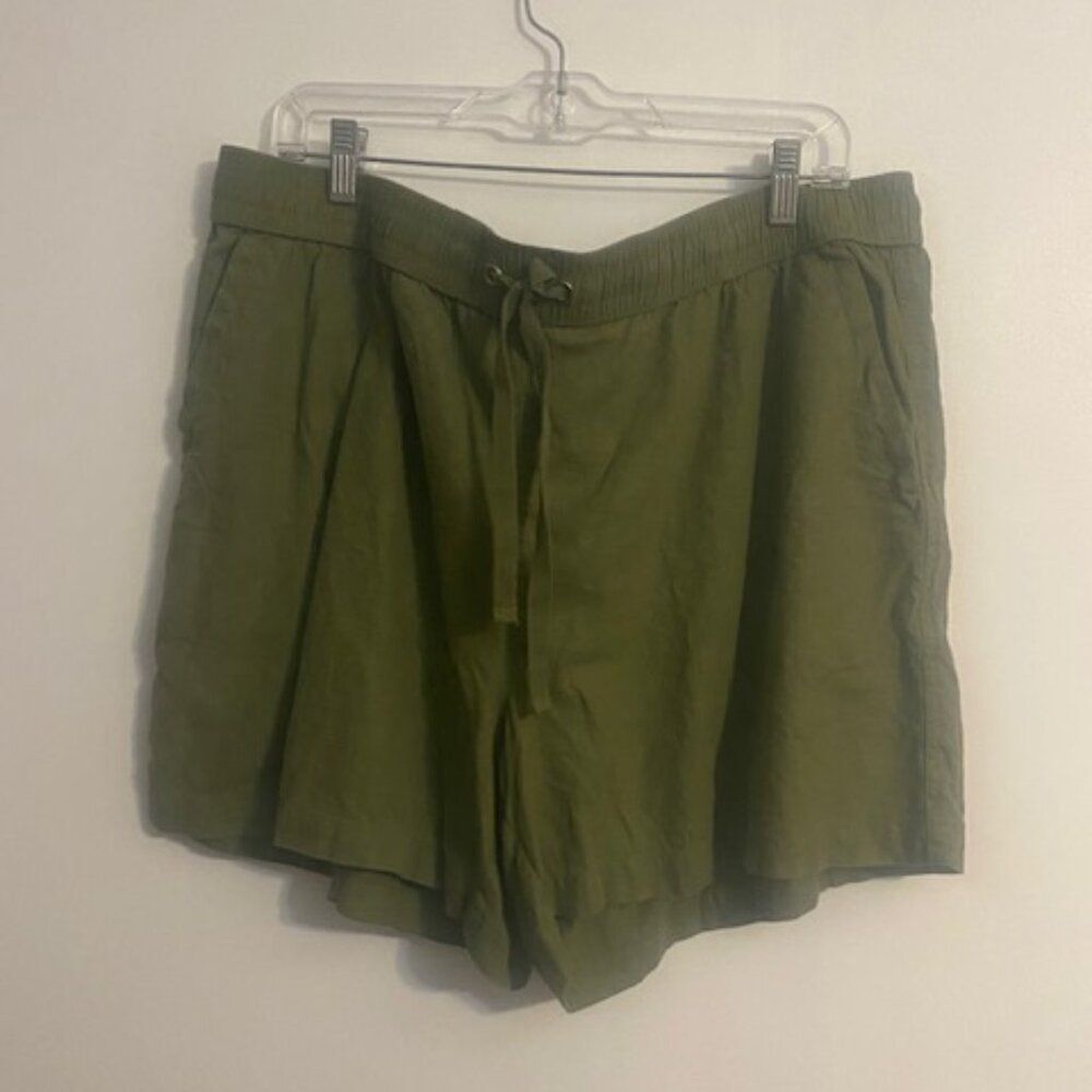Nautica Green Linen blend drawstring waist shorts, size XXL